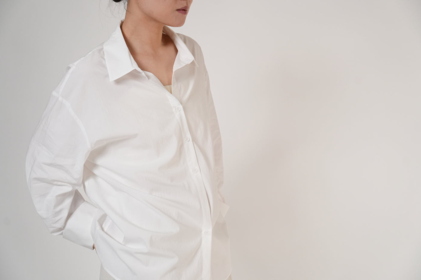 Tie-Back Oversized Shirt / 2color