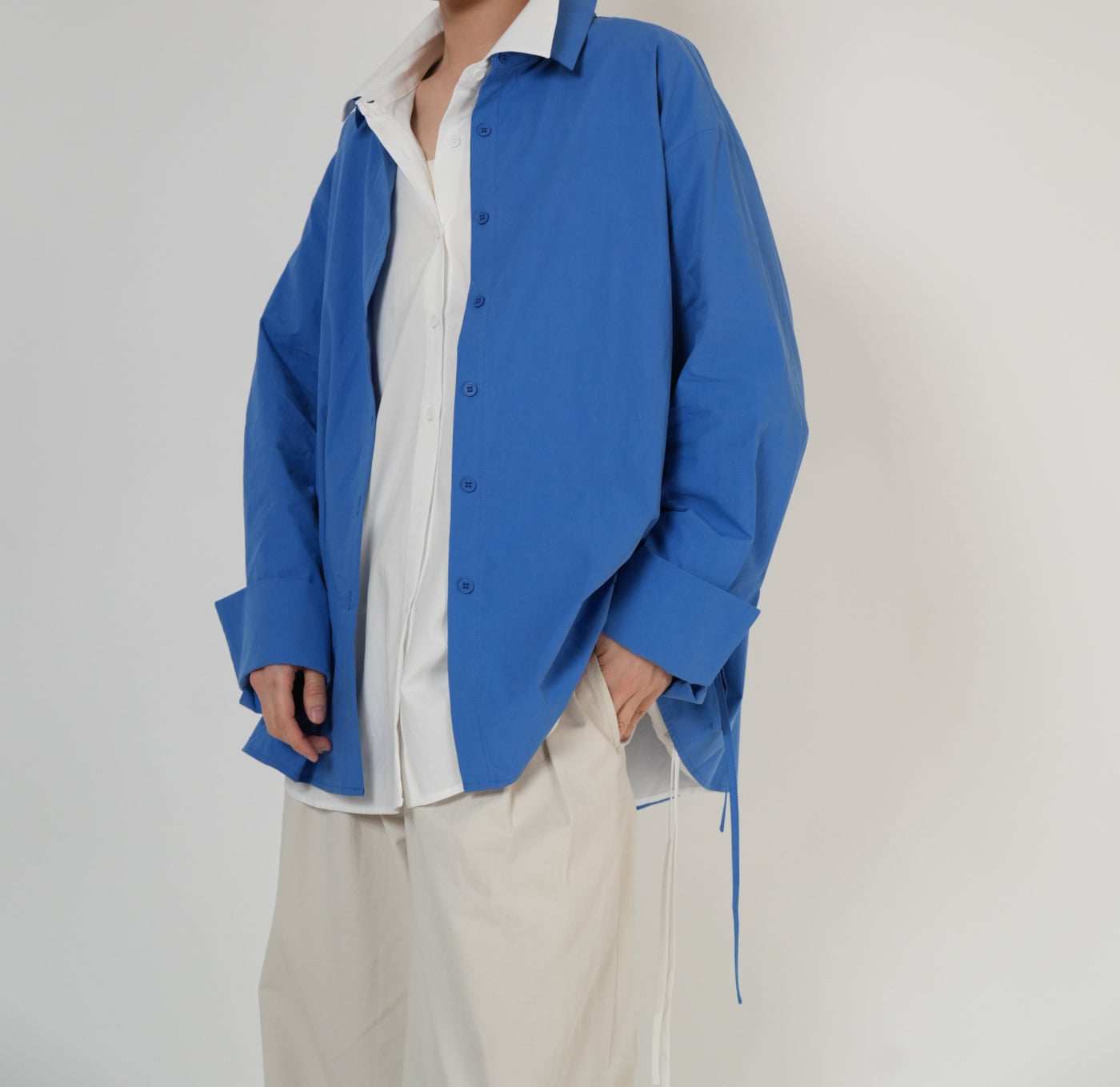 Tie-Back Oversized Shirt / 2color