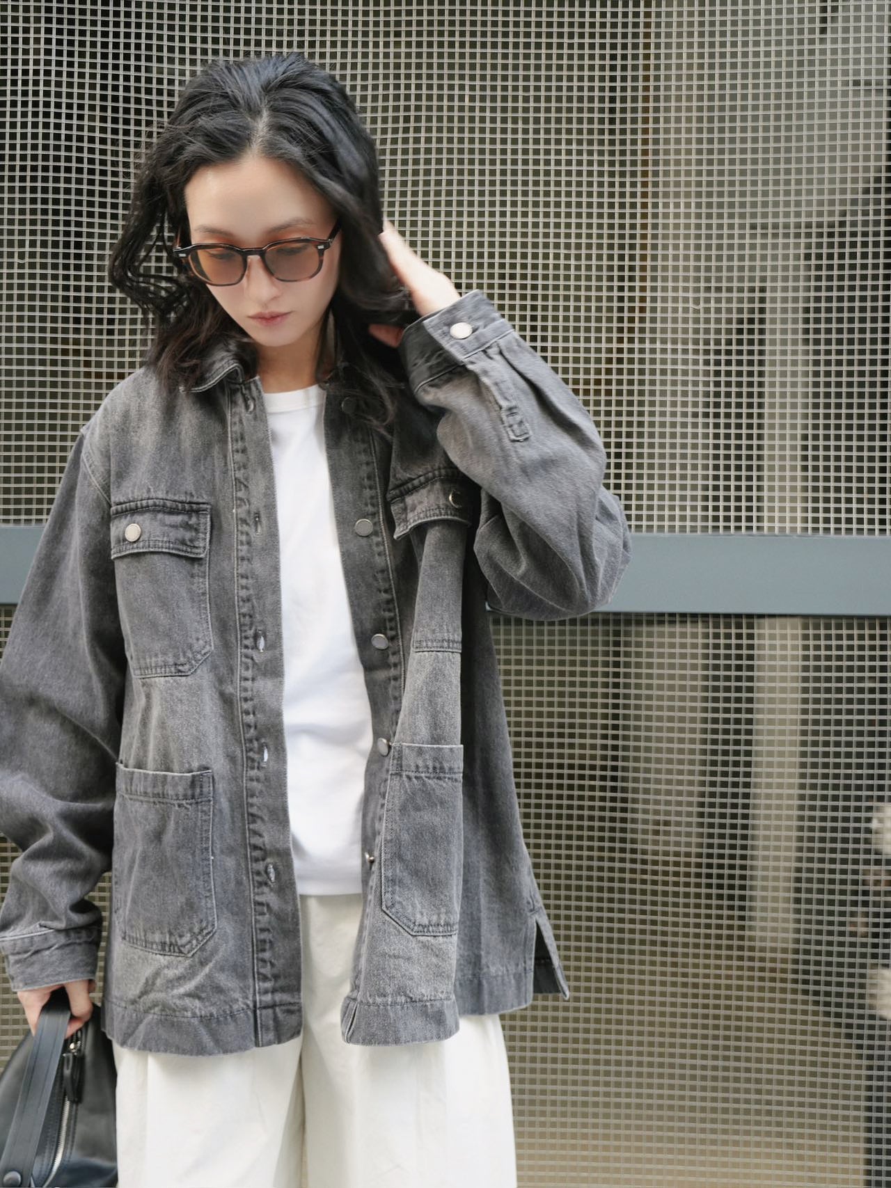 Utility Denim Jacket / Vintage Black