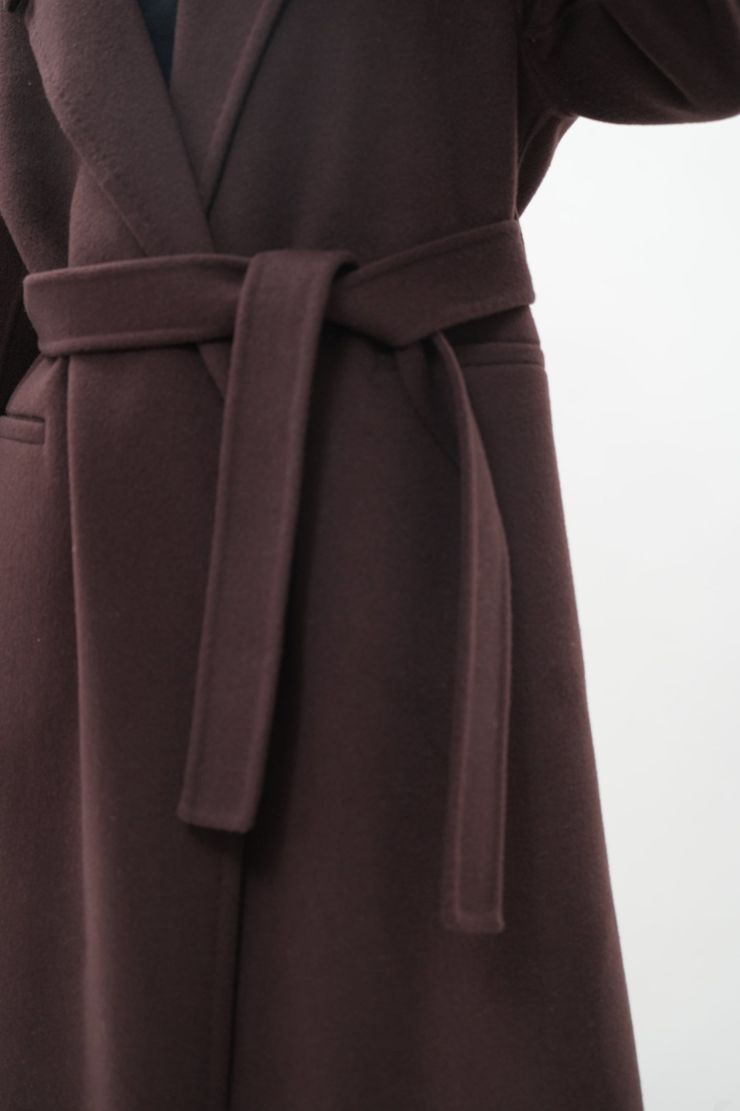 ウールカシミヤ エレガントロングコート（ブラウン）