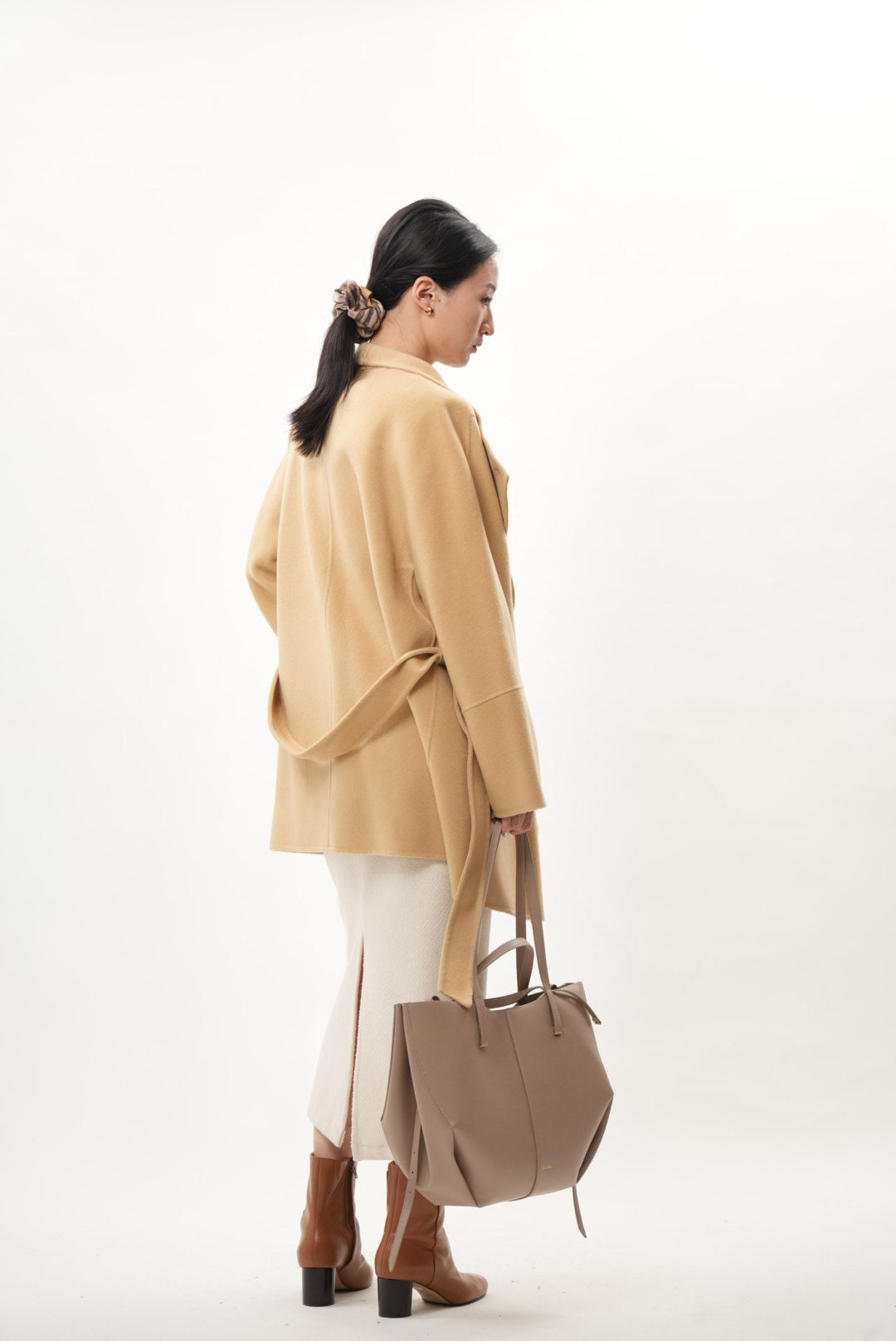 キャメル ウールカシミヤショートコート(予約商品)