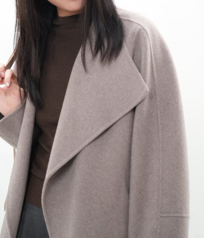 グレー ウールカシミヤショートコート