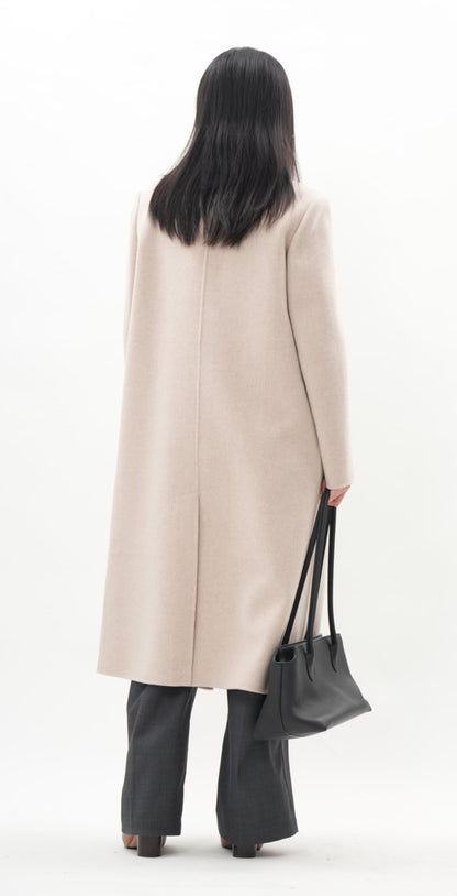 アイボリーダブルフェースウールチェスターコート