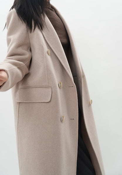 アイボリーダブルフェースウールチェスターコート