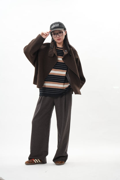 メラードブラウン ウールシルクカシミヤジャケット【秋冬新作】