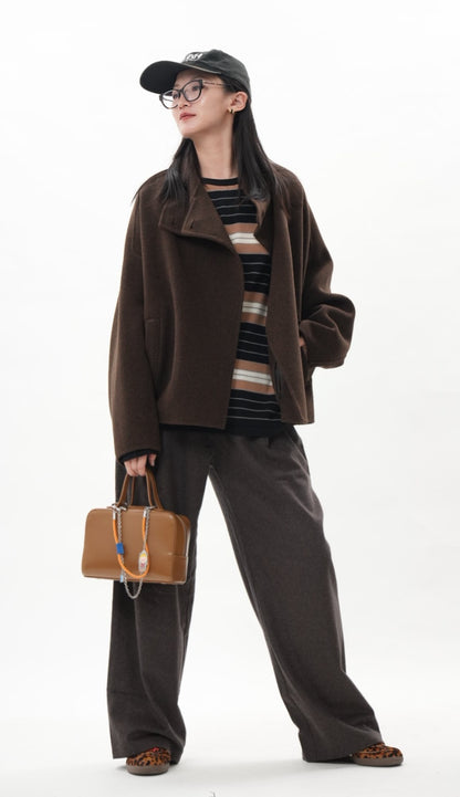 メラードブラウン ウールシルクカシミヤジャケット【秋冬新作】