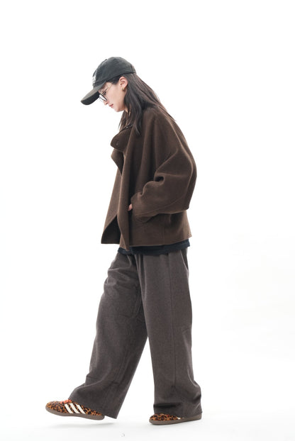 メラードブラウン ウールシルクカシミヤジャケット【秋冬新作】