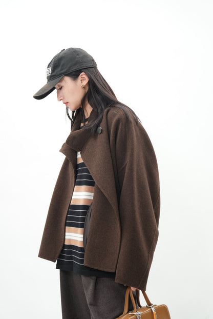 メラードブラウン ウールシルクカシミヤジャケット【秋冬新作】