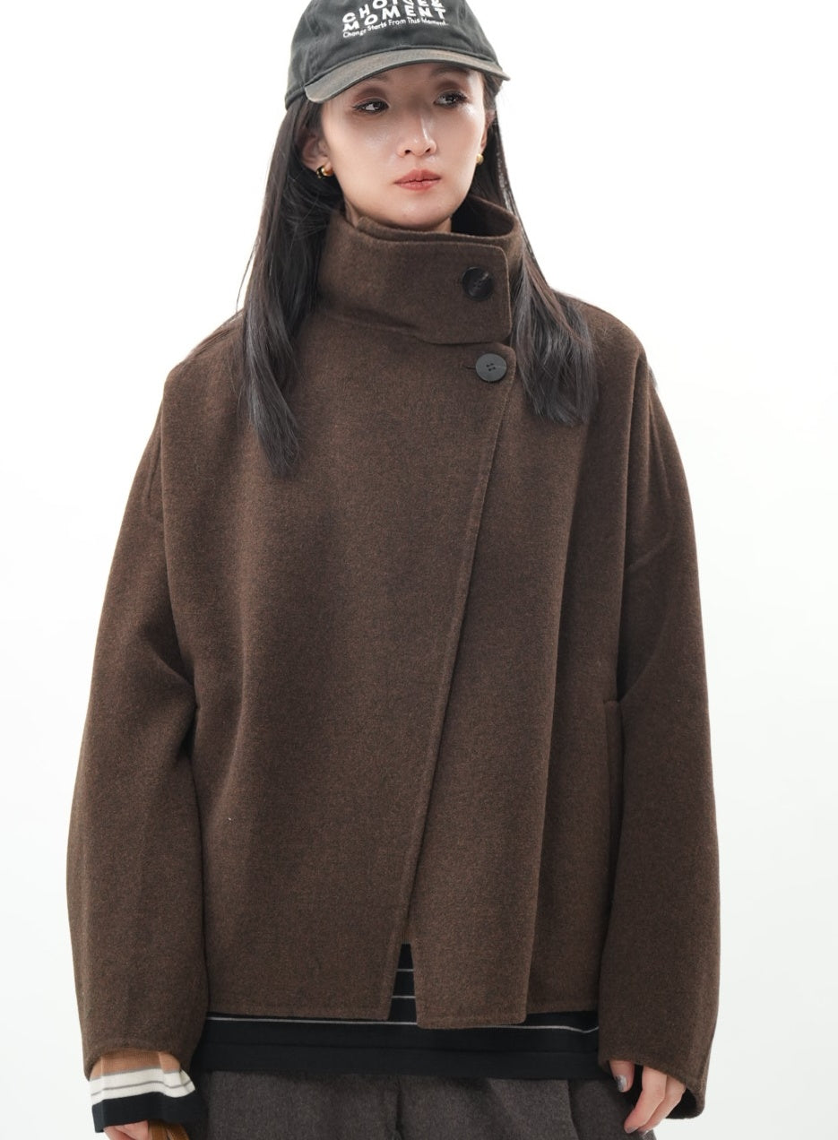 メラードブラウン ウールシルクカシミヤジャケット【秋冬新作】