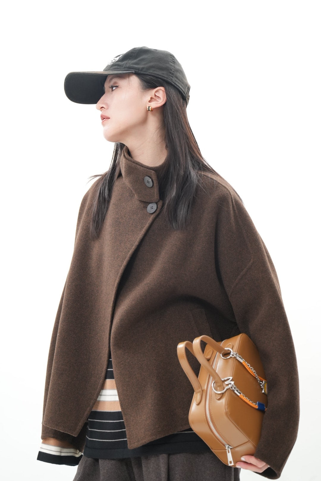 メラードブラウン ウールシルクカシミヤジャケット【秋冬新作】