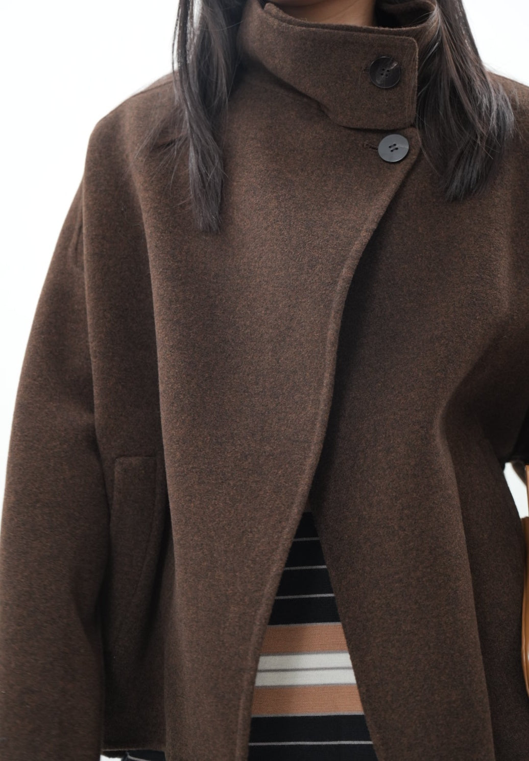 メラードブラウン ウールシルクカシミヤジャケット【秋冬新作】