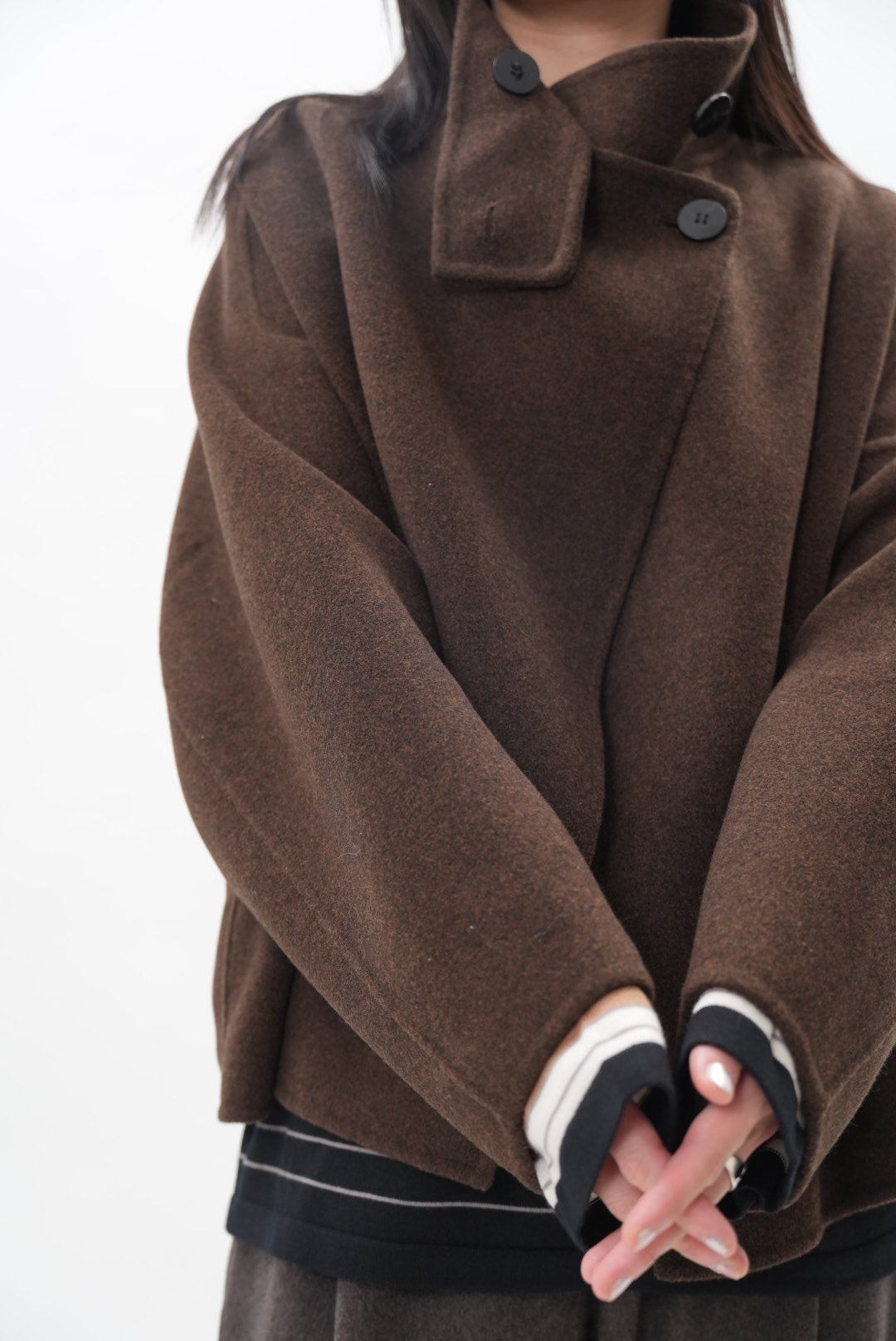 メラードブラウン ウールシルクカシミヤジャケット【秋冬新作】