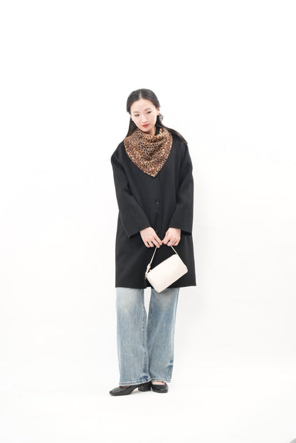 ウール100％ クラシックミドルコート（Black）