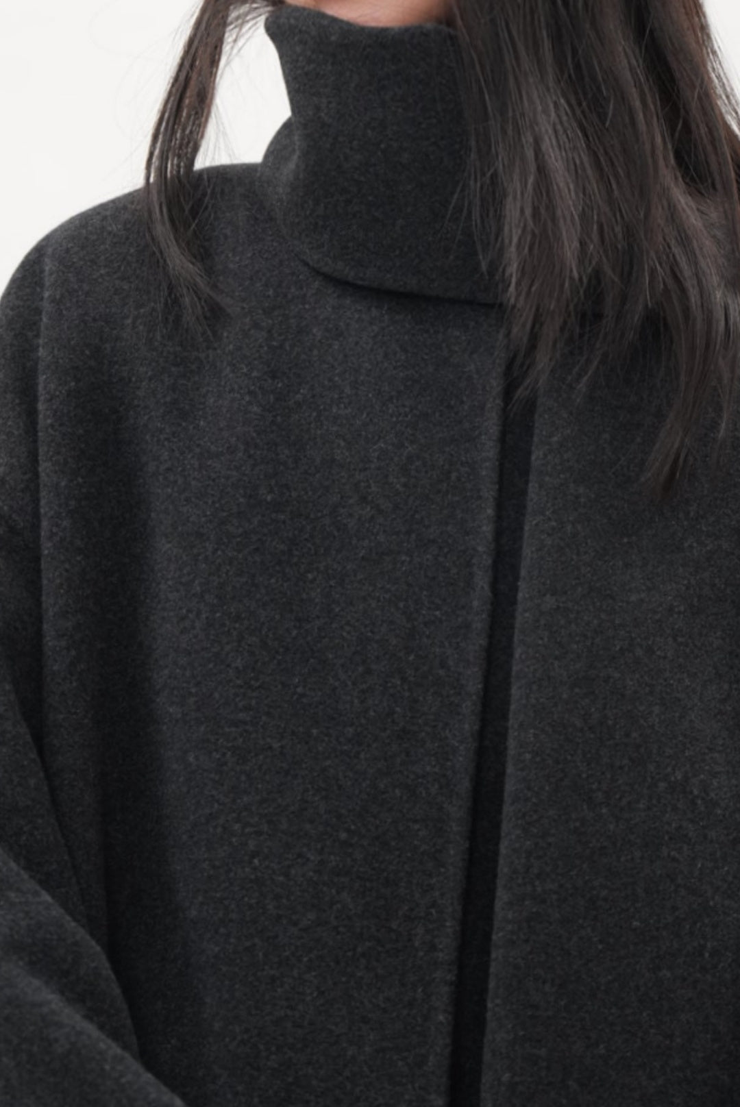 グレイッシュソフト ダブルフェイスコート（スカーフ付き）