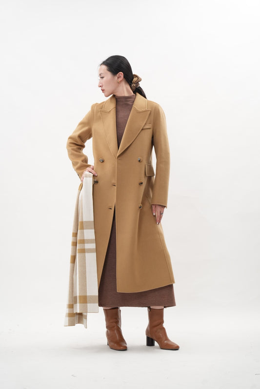 カシミヤブレンド チェスターコート（キャメル）【秋冬定番】