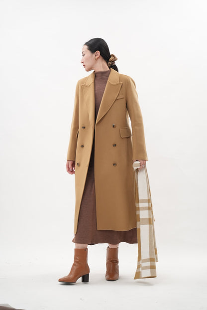 カシミヤブレンド チェスターコート（キャメル）【秋冬定番】