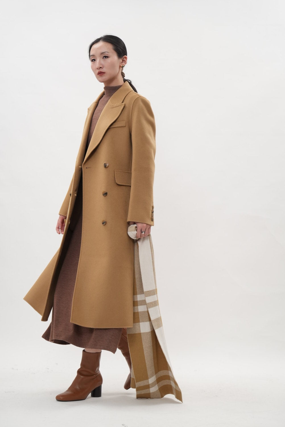 カシミヤブレンド チェスターコート（キャメル）【秋冬定番】