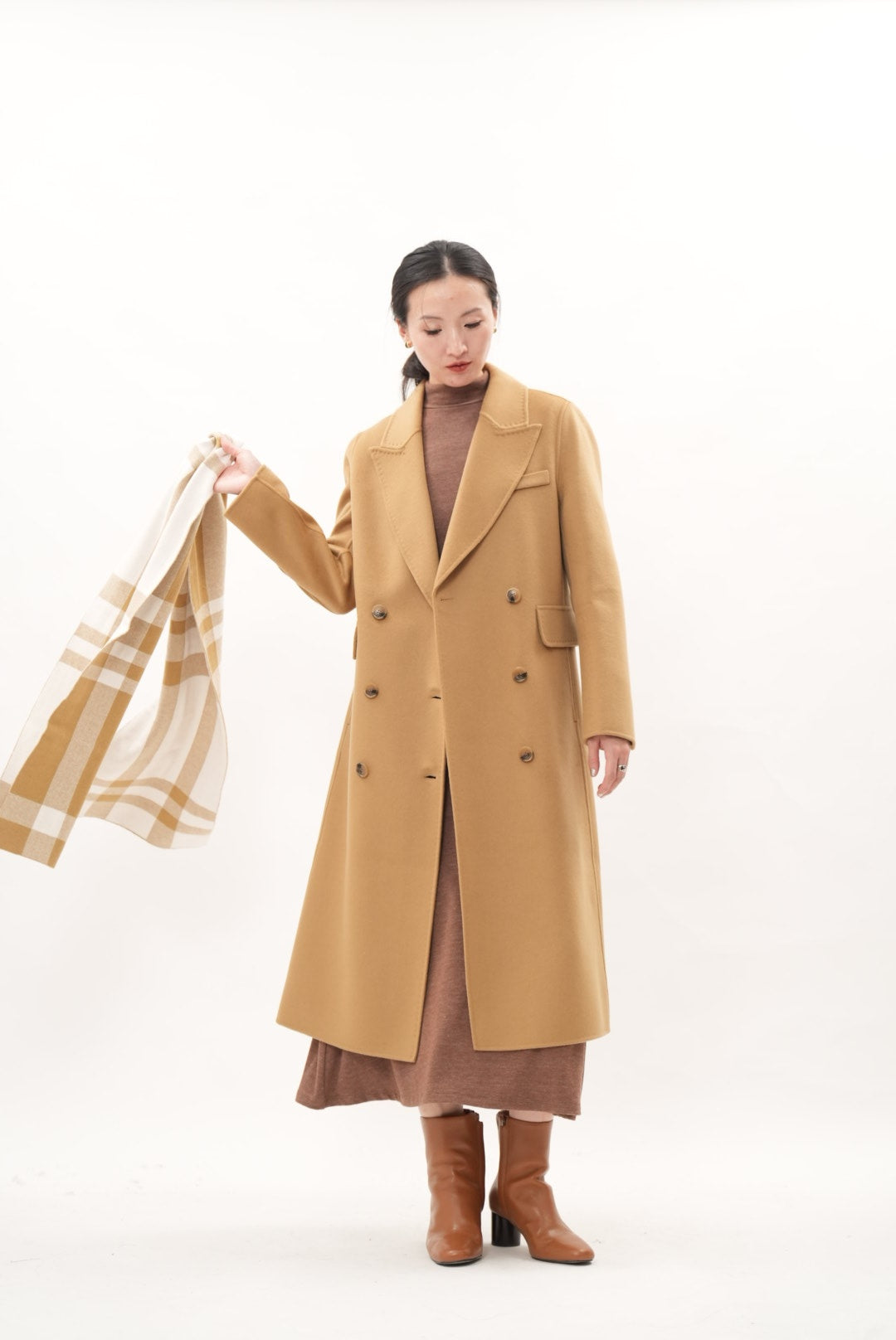 カシミヤブレンド チェスターコート（キャメル）【秋冬定番】