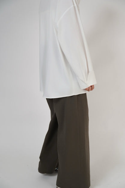 Cotton Relaxed Pants / Ivory, Olive