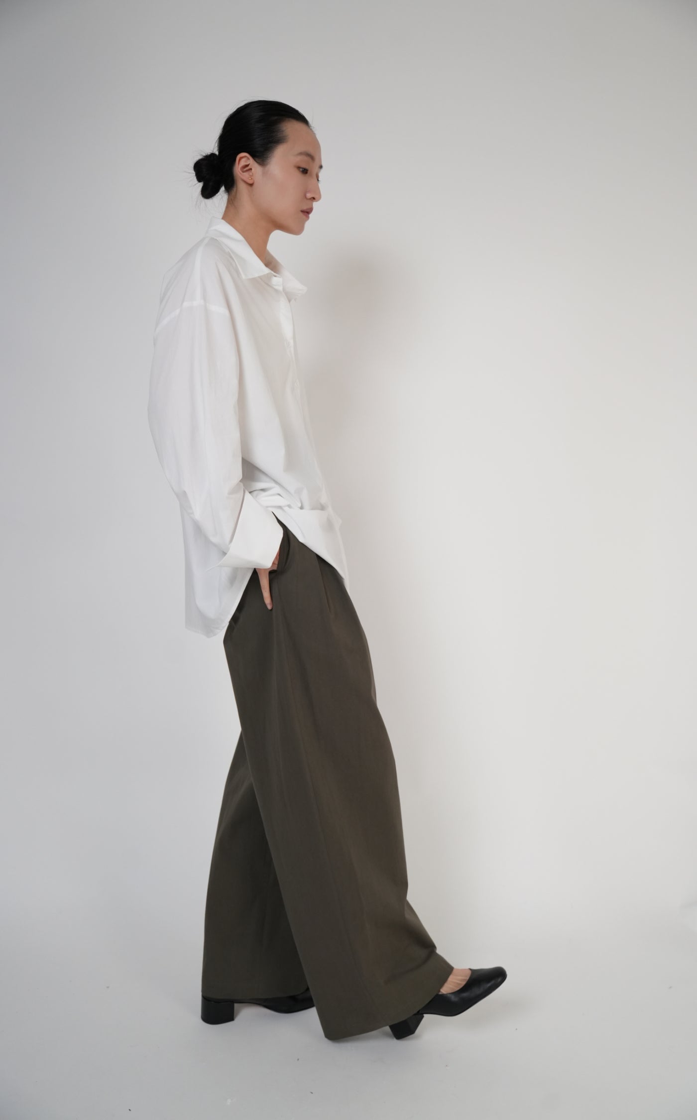 Tie-Back Oversized Shirt / 2color