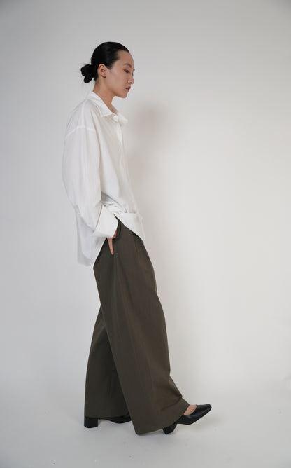 Tie-Back Oversized Shirt / 2color