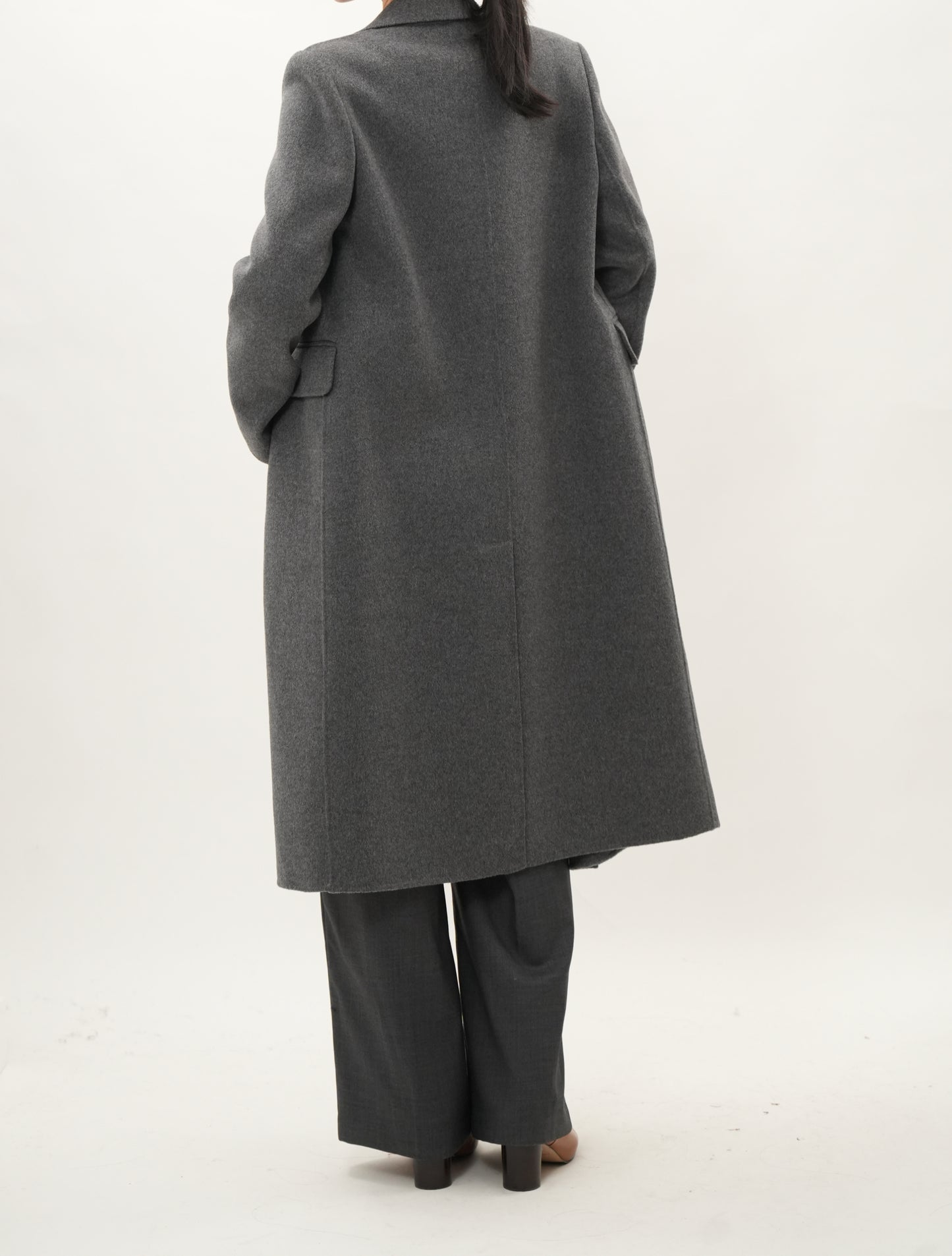 アイボリーダブルフェースウールチェスターコート