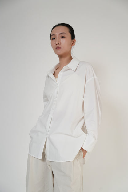 Tie-Back Oversized Shirt / 2color