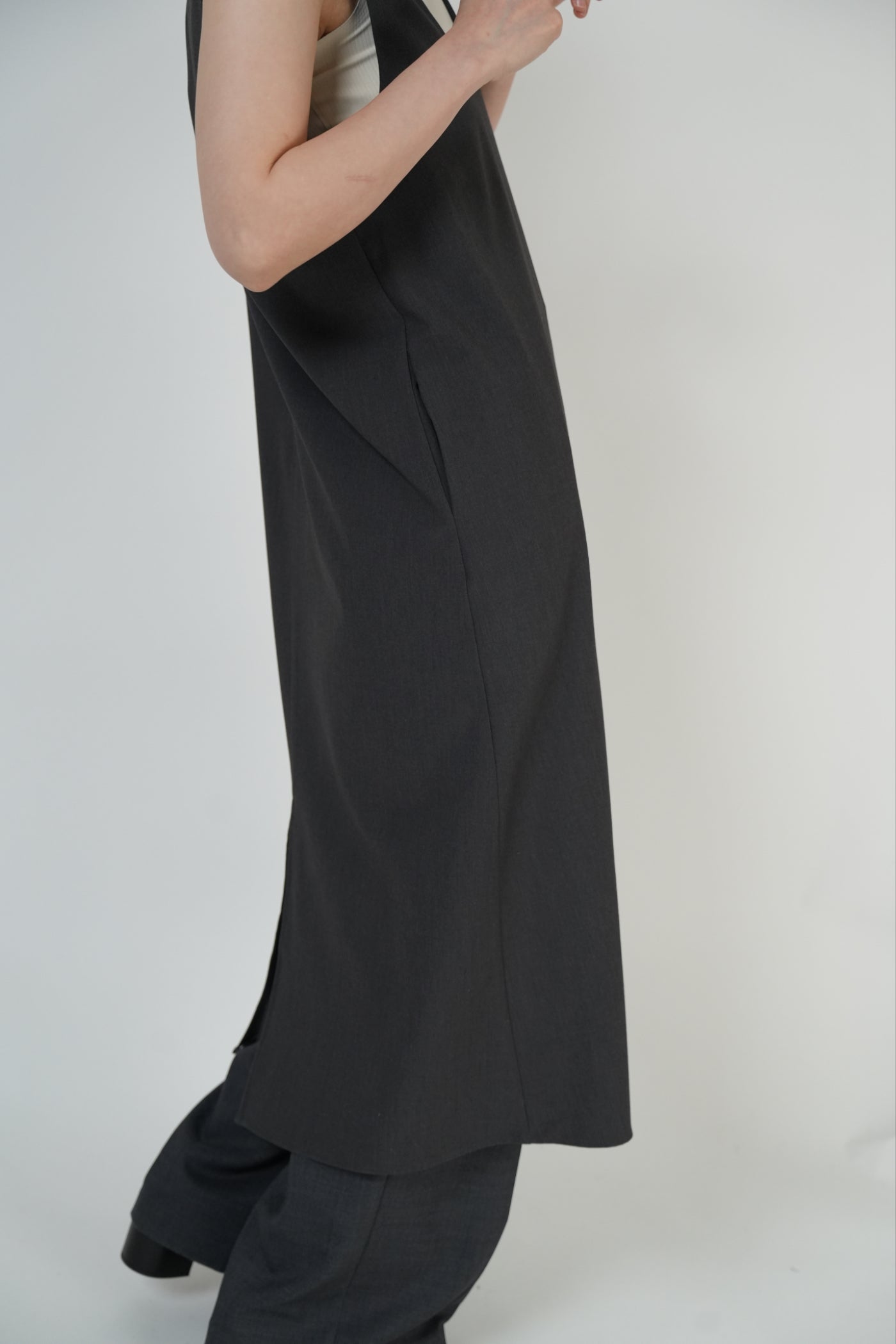 Layered V-Neck Long Dress