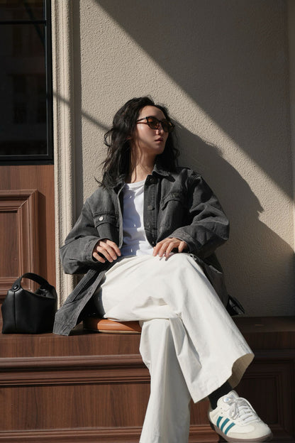 Utility Denim Jacket / Vintage Black