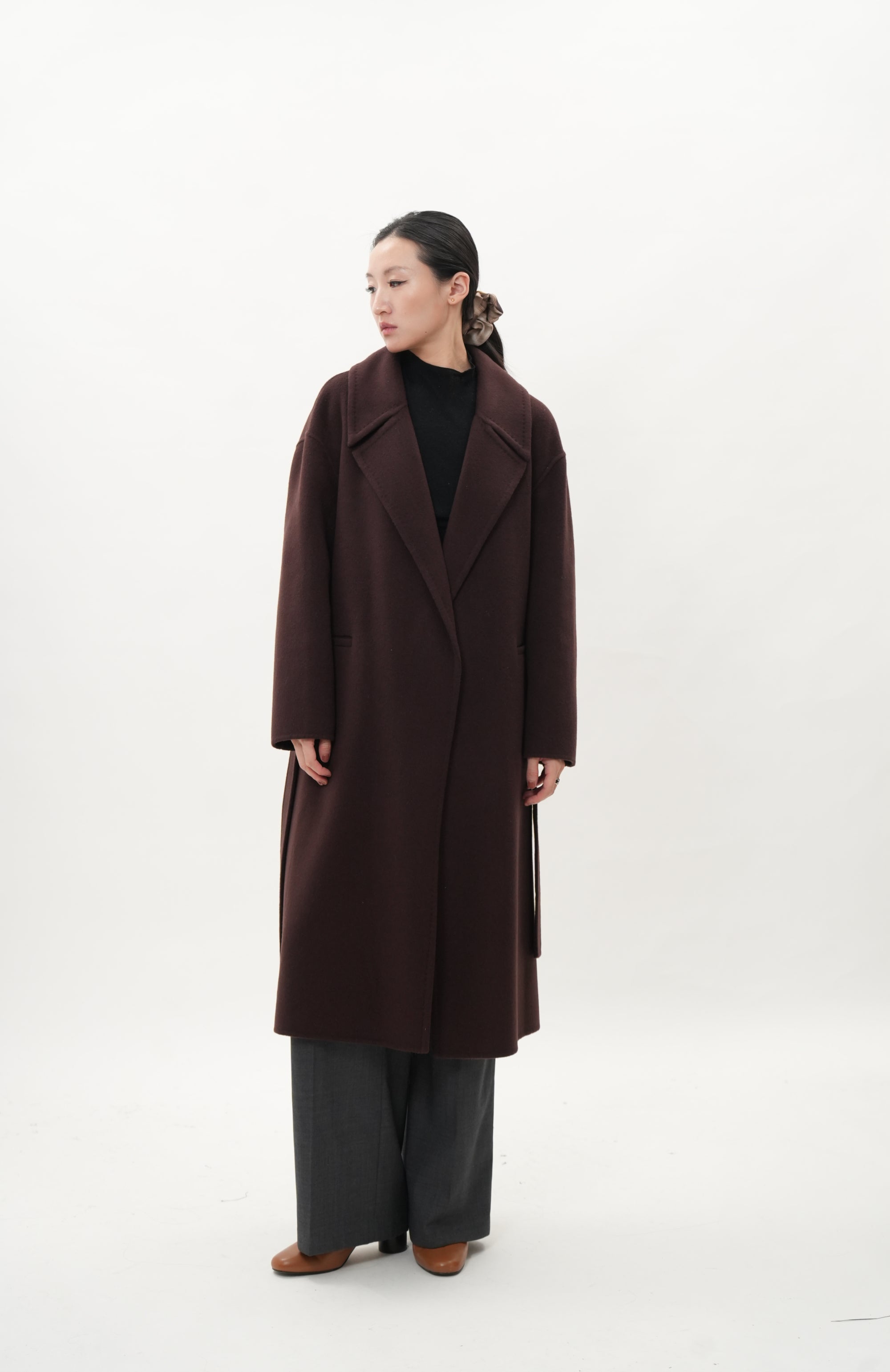 【カシミア100%】EMBA ロングコート ブラウン カシミア100%】EMBA ロングコート ブラウン カシミヤリバーロング