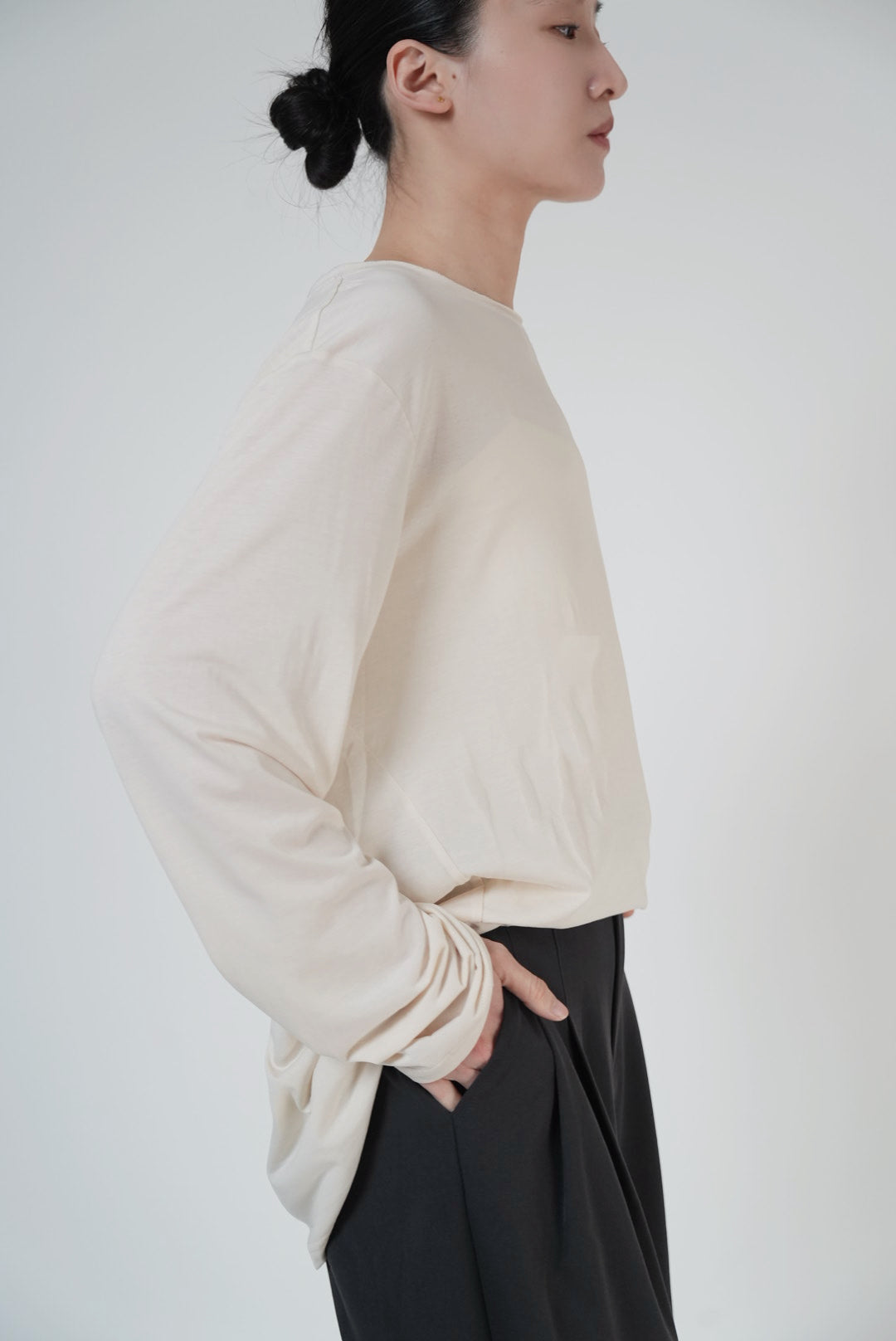 Relaxed Layered Long Sleeve Top / 3Color
