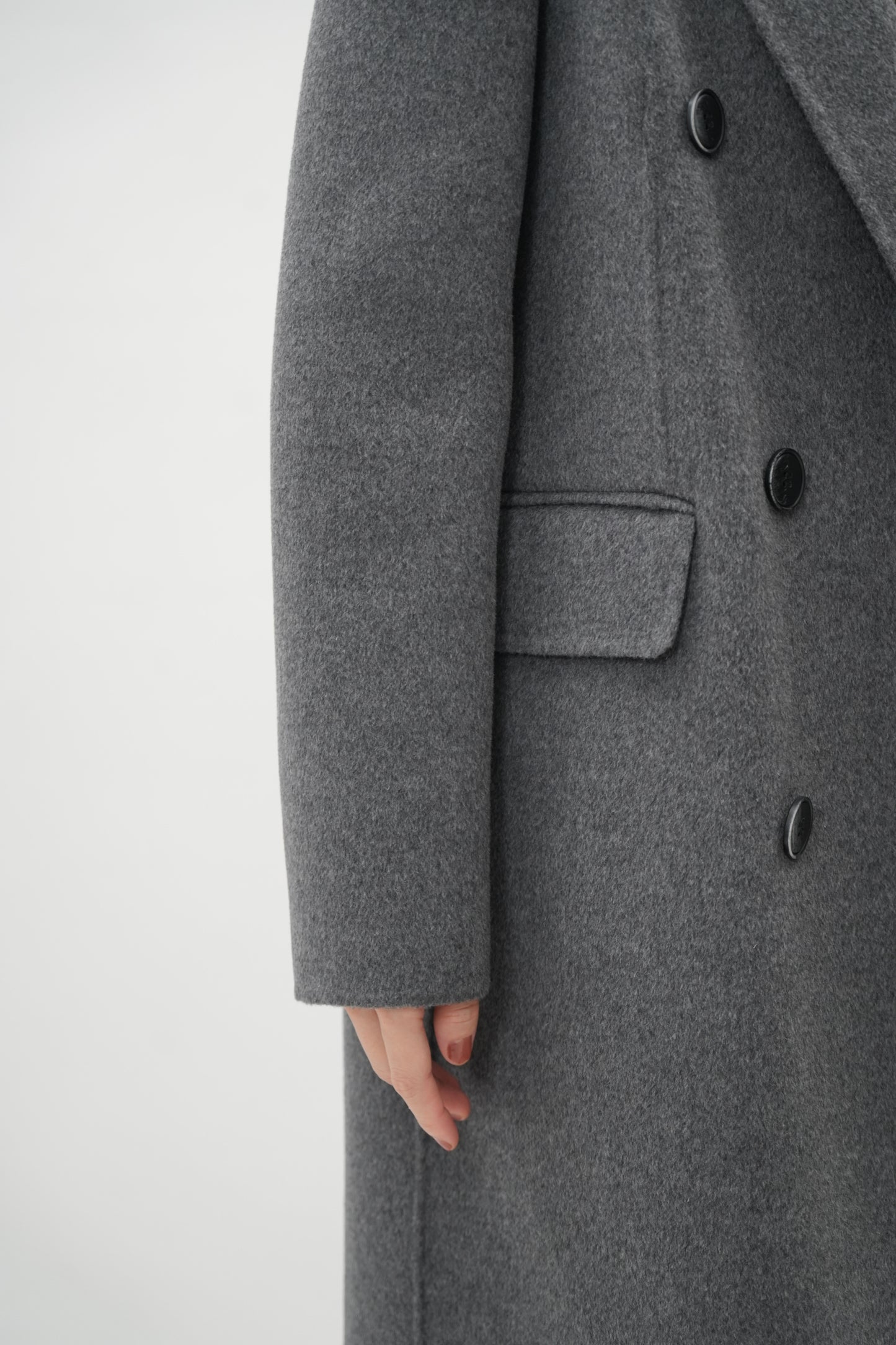 アイボリーダブルフェースウールチェスターコート