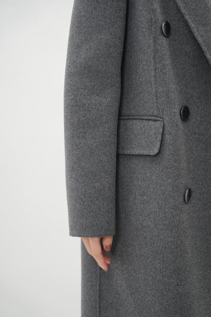 アイボリーダブルフェースウールチェスターコート