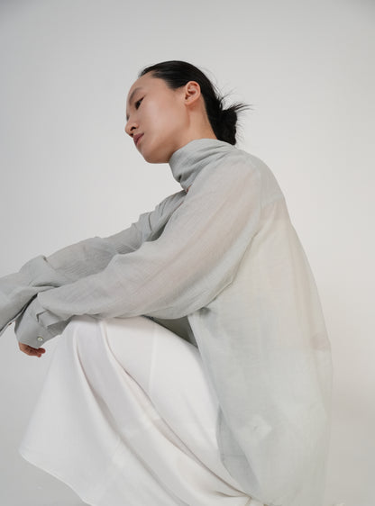 Scarf-Tie V-Neck Blouse / 2color