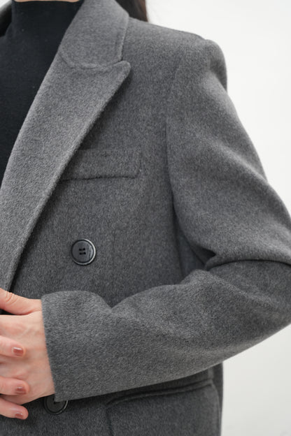 アイボリーダブルフェースウールチェスターコート