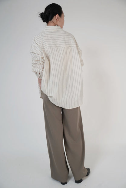 Tailored Wide-Leg Trousers / Olive