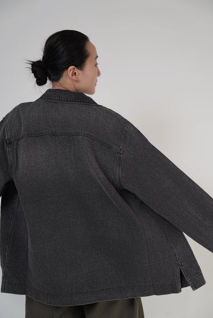 Utility Denim Jacket / Vintage Black