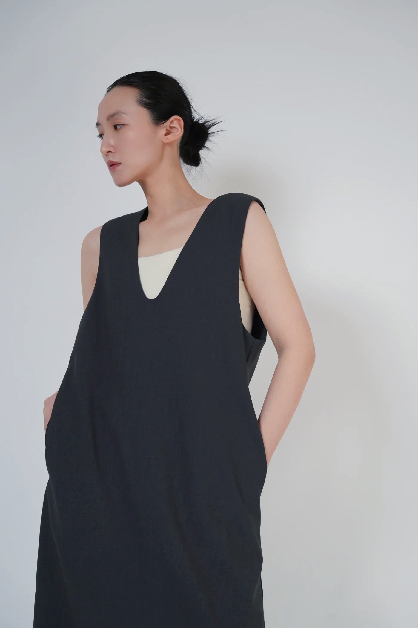 Layered V-Neck Long Dress